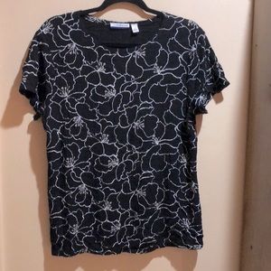 Croft and Barrow black and white floral shirt